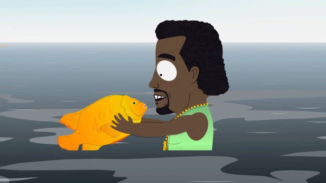 "Hey Kanye, do you like fish dicks?"