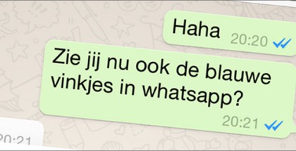 Blauwe vinkjes Whatsapp