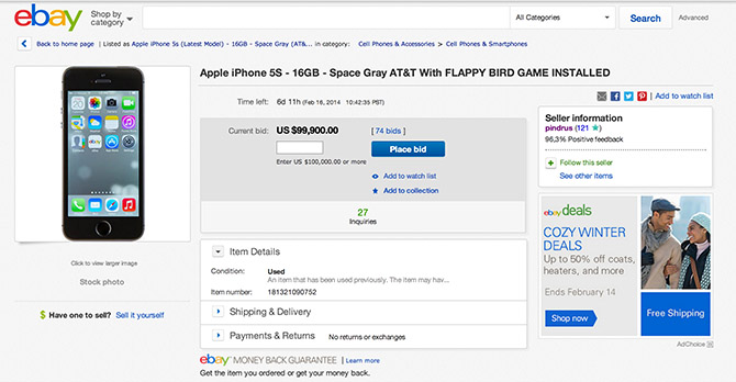 Geen Flappy Bird op iPhone?