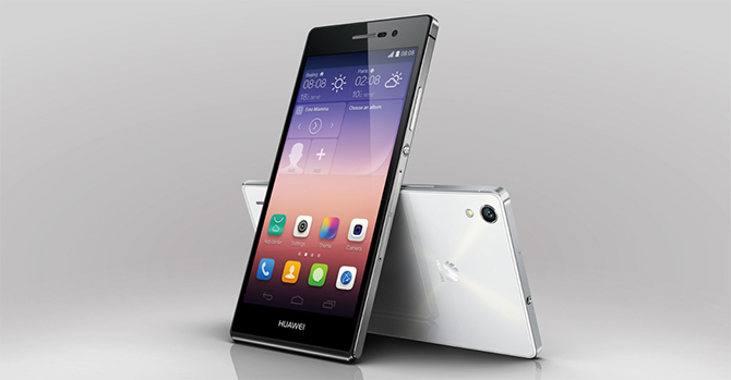 De Huawei Ascend P7 is in alle kleuren verkrijgbaar, zolang het maar zwart of wit is.