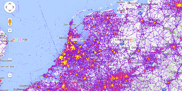 Nederland in kaart gebracht op basis van wifi-netwerken