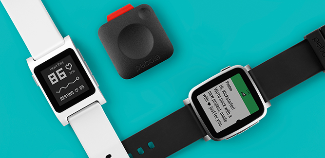 De drie nieuwe Pebbles-gadgets.